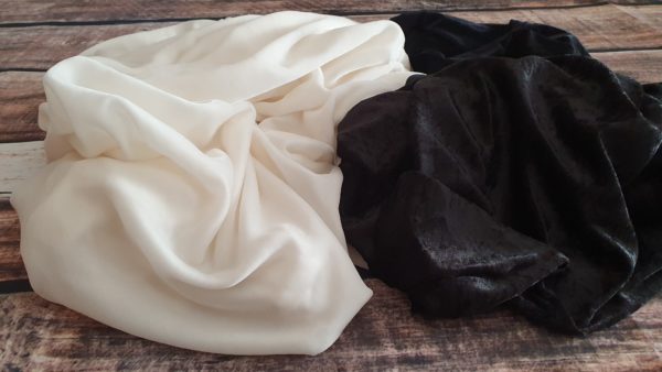 velluto tessuto bianco e nero